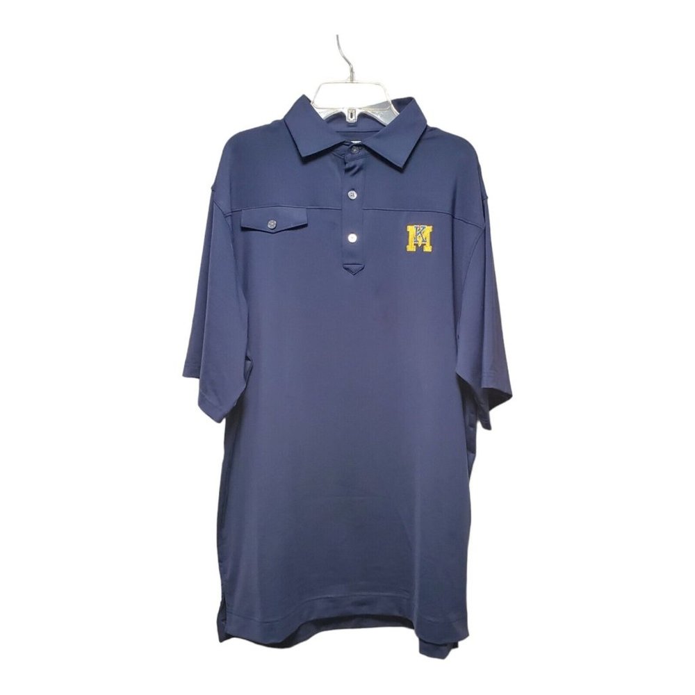 Footjoy Athletic Fit Polo Golf Shirt Men's Size Large L Navy Blue